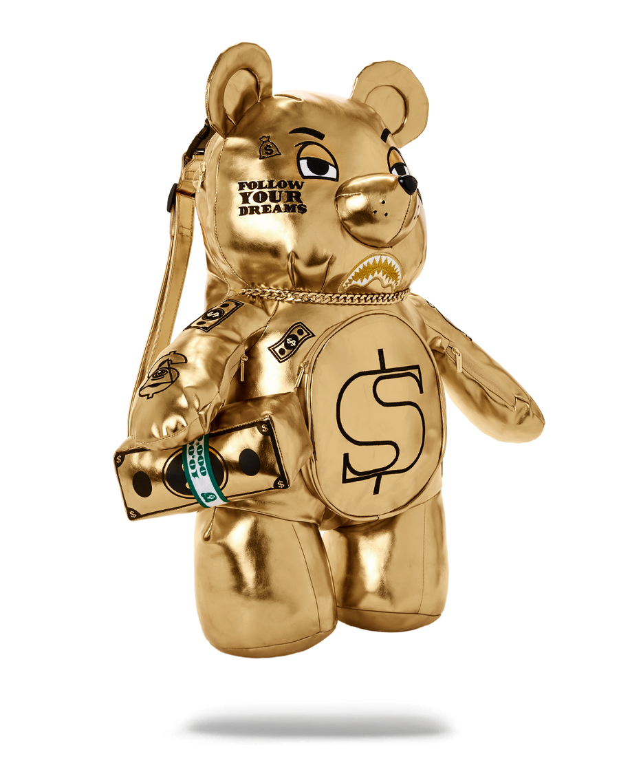 SPRAYGROUND® BACKPACK GOLD RUSH MONEYBEAR TEDDYBEAR BACKPACK