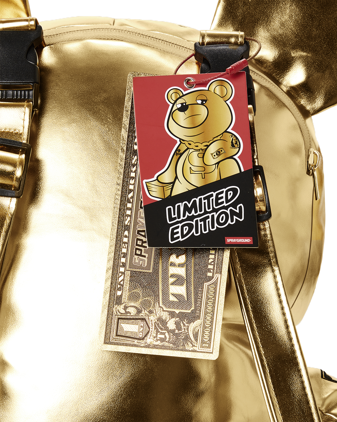 SPRAYGROUND® BACKPACK GOLD RUSH MONEYBEAR TEDDYBEAR BACKPACK