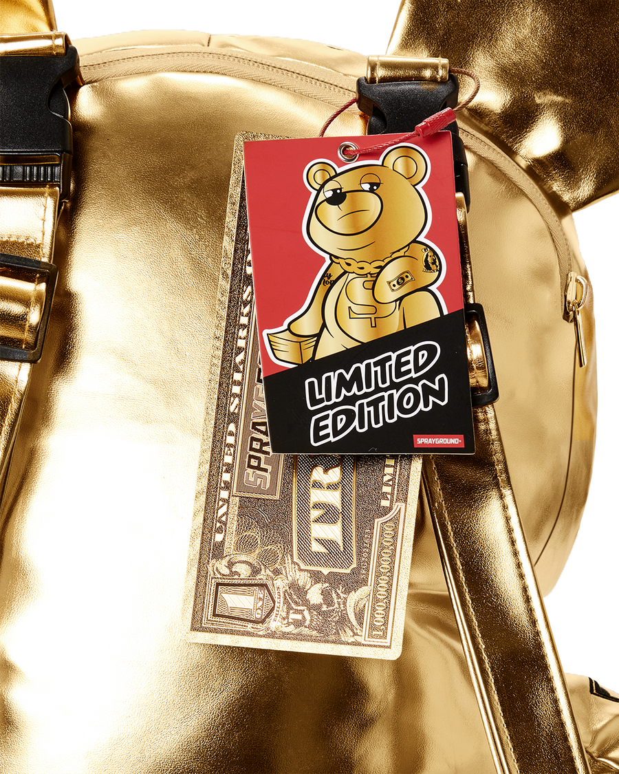Sprayground Gold Rush Moneybear Teddybear Backpack – LIMITED
