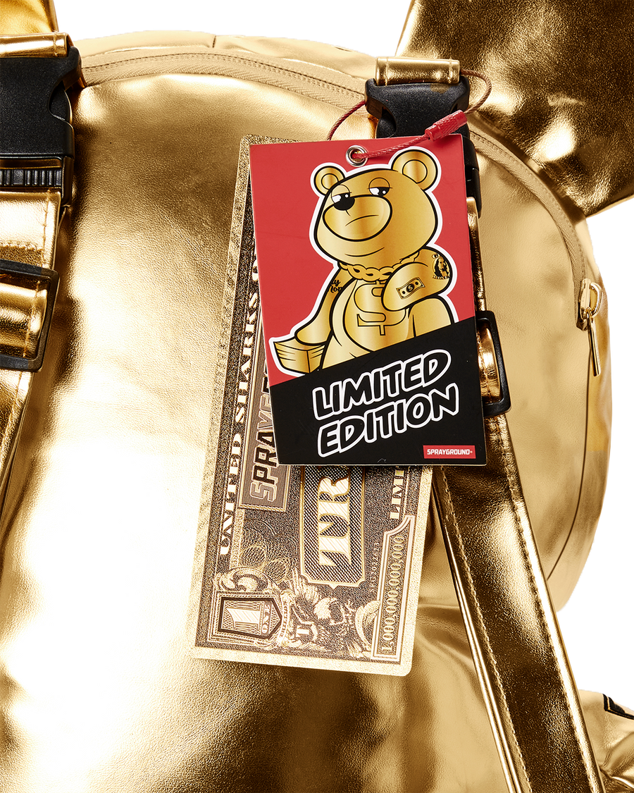 SPRAYGROUND® BACKPACK GOLD RUSH MONEYBEAR TEDDYBEAR BACKPACK