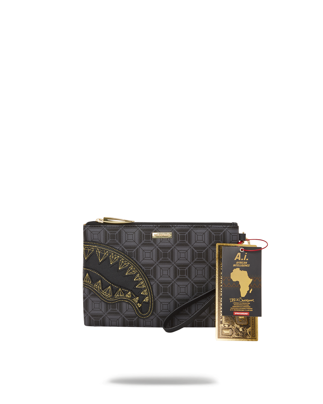 SPRAYGROUND® POUCHETTE OBSIDIAN STUNNER A.i.6 SANDFLOWER COLLAB CROSSOVER CLUTCH