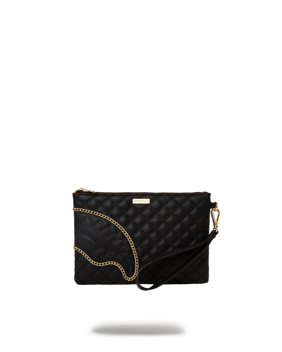 SPRAYGROUND® POUCHETTE LEVELED UP SPLIT QUILT SHARK CROSSOVER CLUTCH