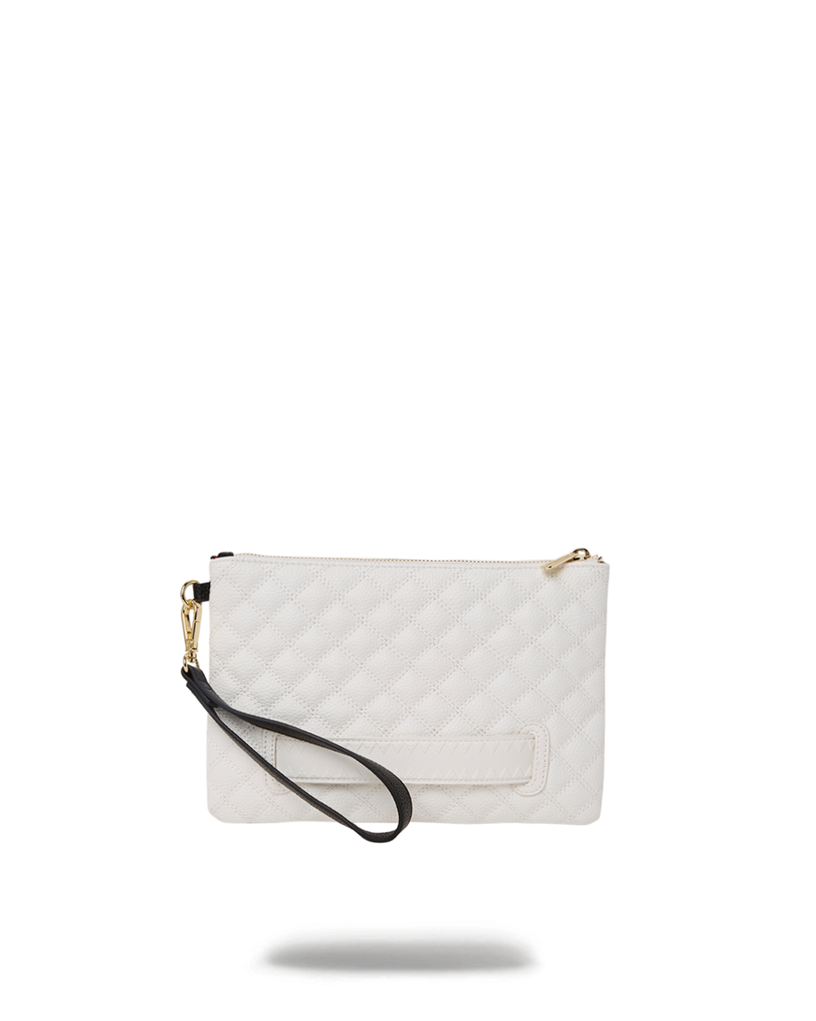 SPRAYGROUND® POUCHETTE LEVELED UP SPLIT QUILT SHARK CROSSOVER CLUTCH