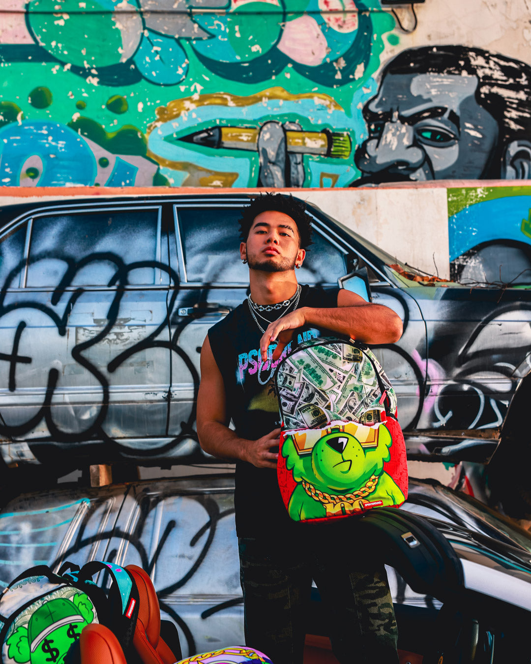 SPRAYGROUND® BACKPACK MONEY BEAR STEADY TRIPPIN BACKPACK