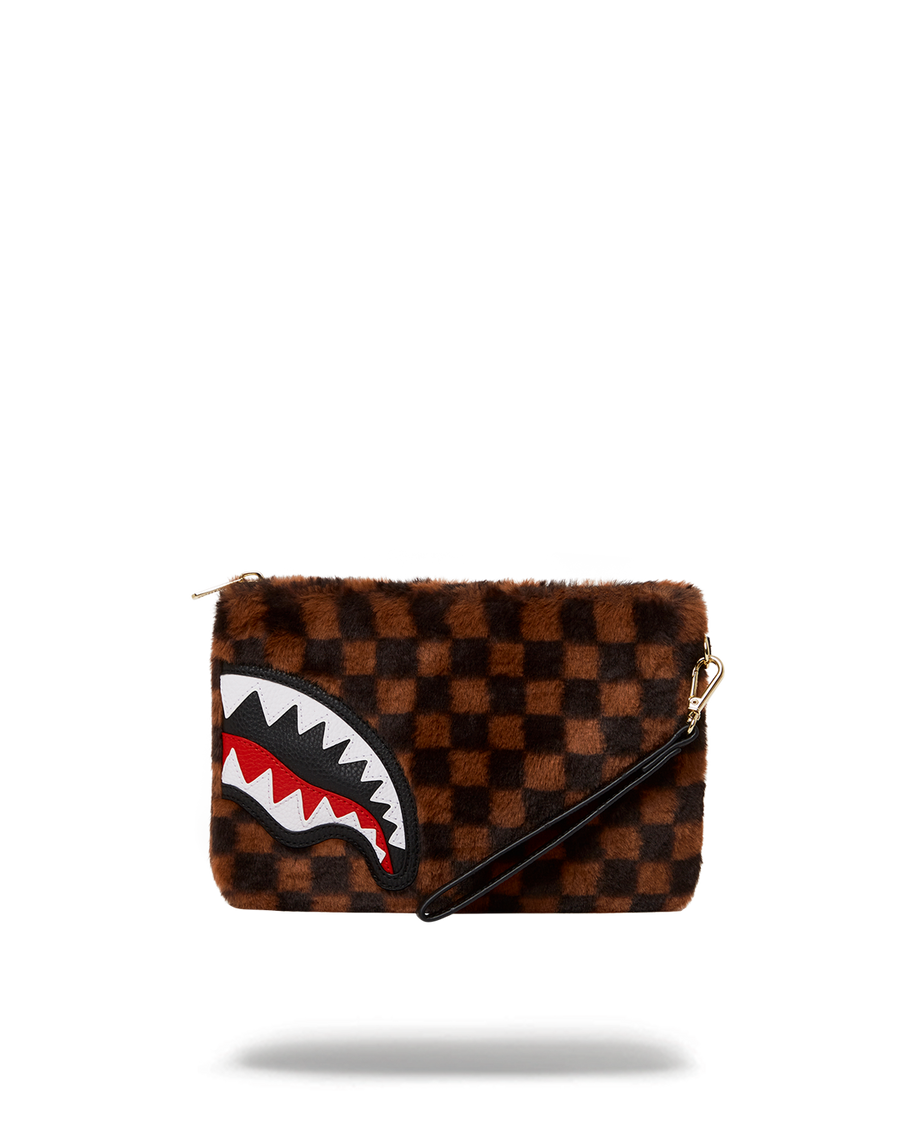 SPRAYGROUND® POUCHETTE FURRR SHARKS IN PARIS CROSSOVER CLUTCH