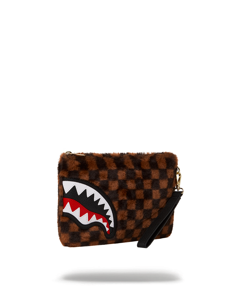 SPRAYGROUND® POUCHETTE FURRR SHARKS IN PARIS CROSSOVER CLUTCH