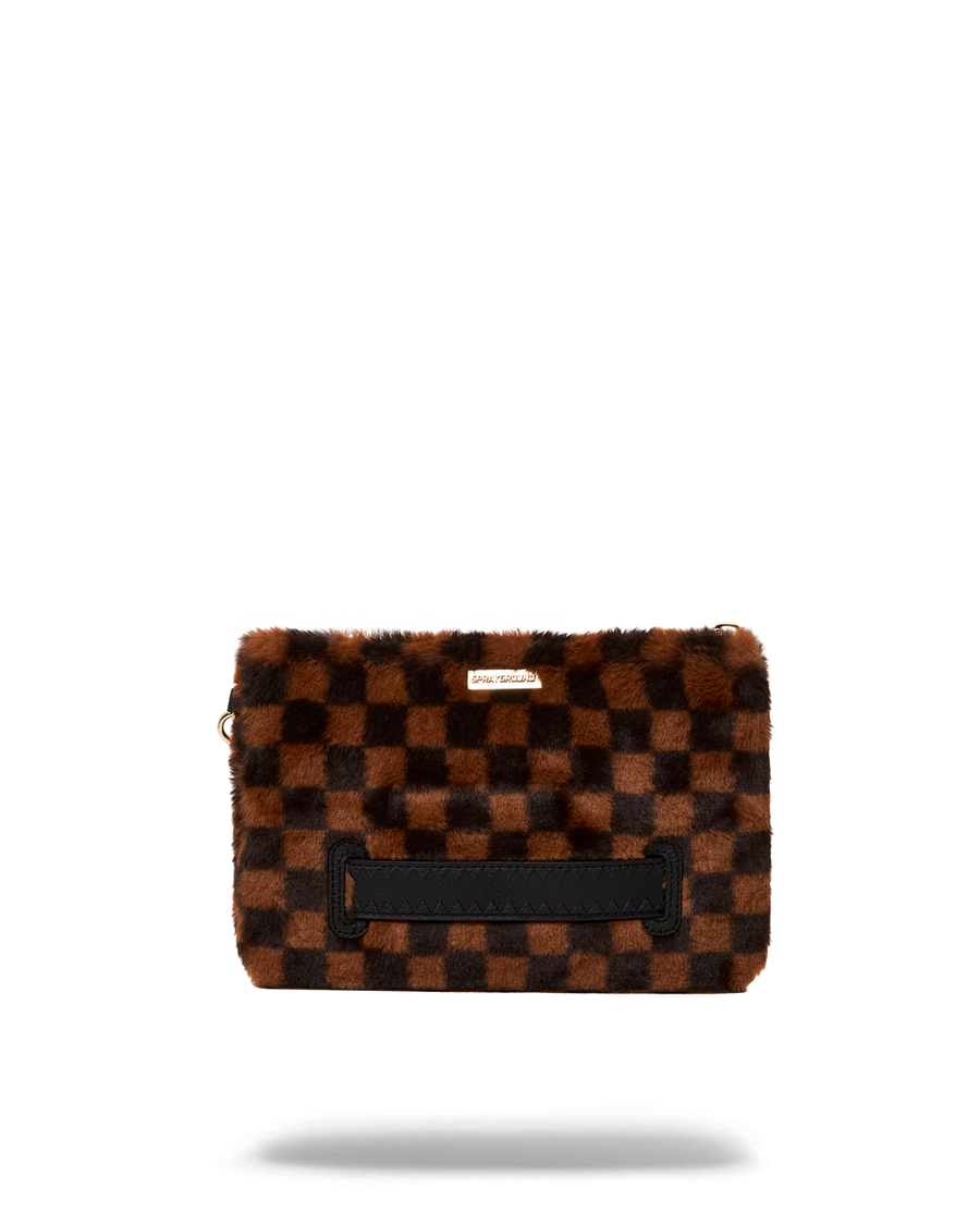 SPRAYGROUND® POUCHETTE FURRR SHARKS IN PARIS CROSSOVER CLUTCH