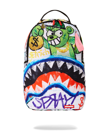 Sprayground Scream Shark Mouth White Backpack Art Large Bag Men Women Brand  New