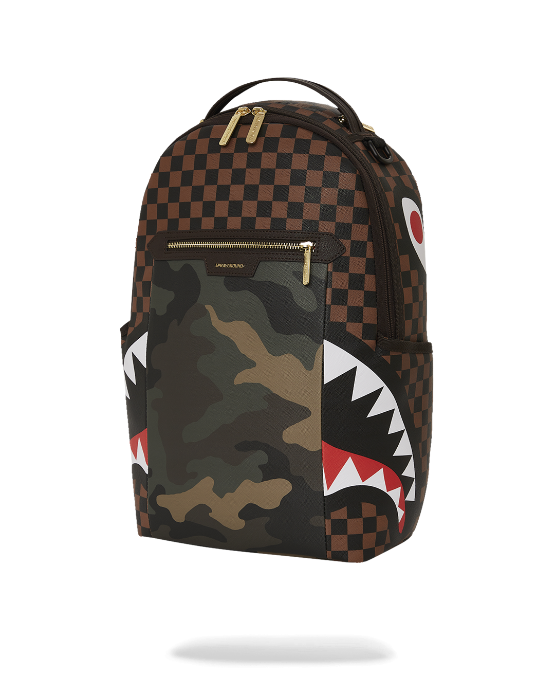 SPRAYGROUND® BACKPACK EXTERIOR GOLD ZIP POCKET SHARKS IN PARIS BACKPACK (DLXV)