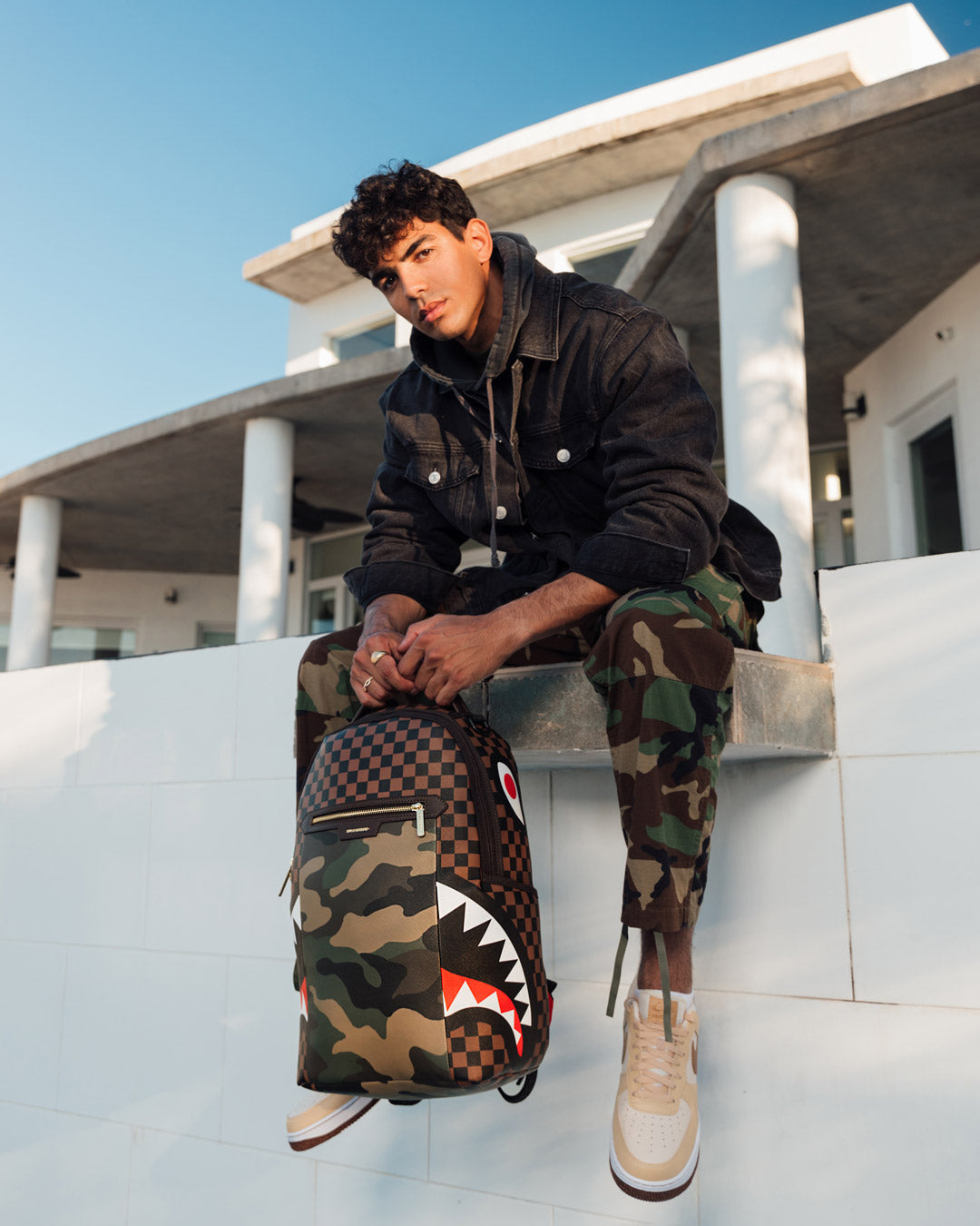 Sprayground side sharks in paris backpack cheap