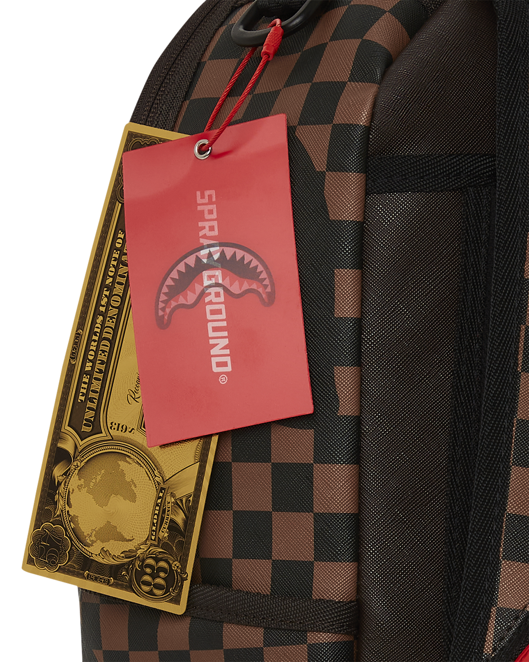 EXTERIOR GOLD ZIP POCKET SHARKS IN PARIS DUFFLE – SPRAYGROUND®