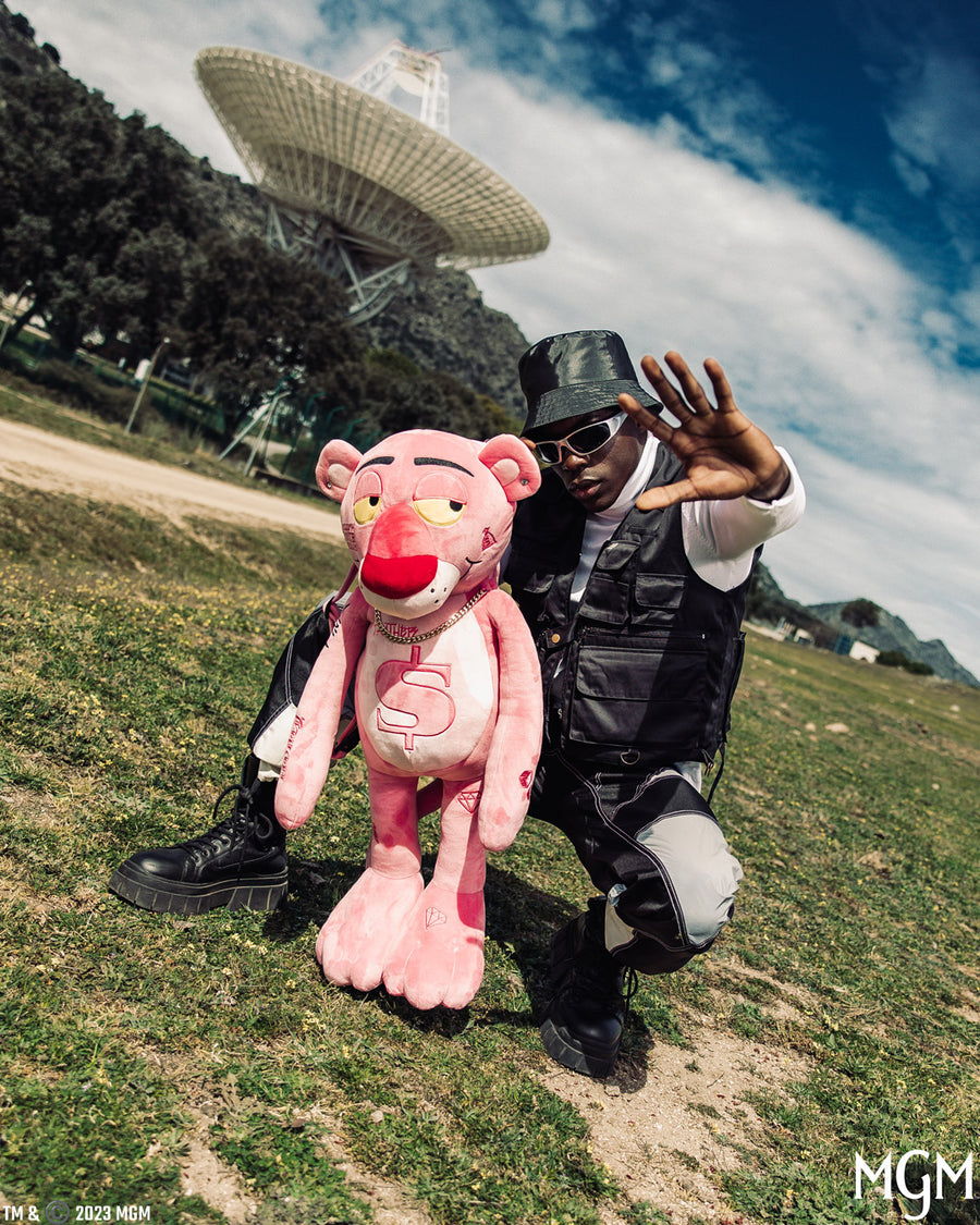 SPRAYGROUND® TEDDY BEAR PINK PANTHER UP TO NO GOOD TEDDY BEAR BACKPACK