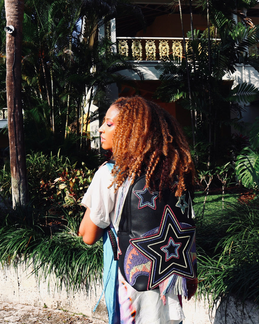 SPRAYGROUND® BACKPACK STAR RACER A.I.7 SANDFLOWER COLLAB BEADED BACKPACK