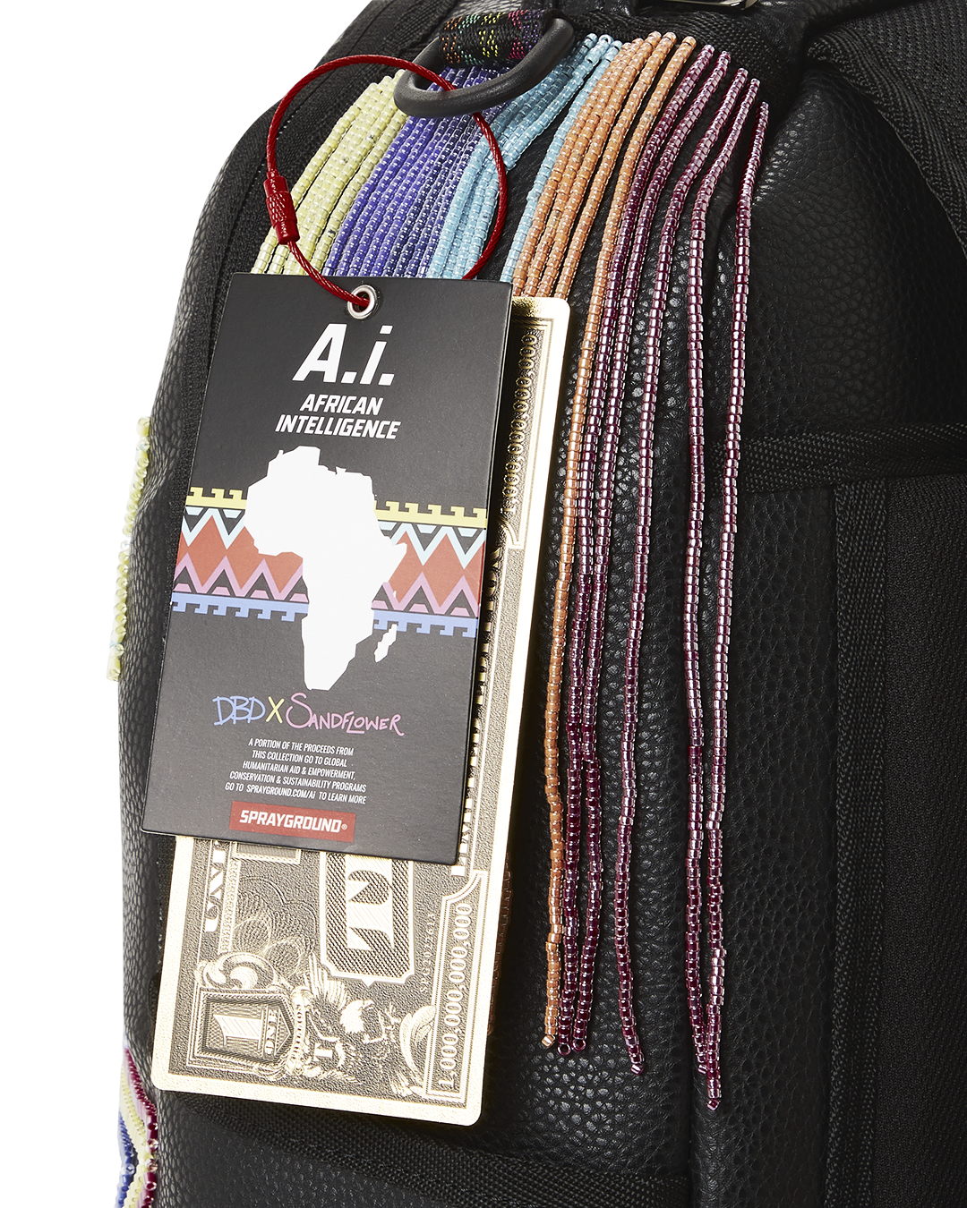 SPRAYGROUND® BACKPACK STAR RACER A.I.7 SANDFLOWER COLLAB BEADED BACKPACK