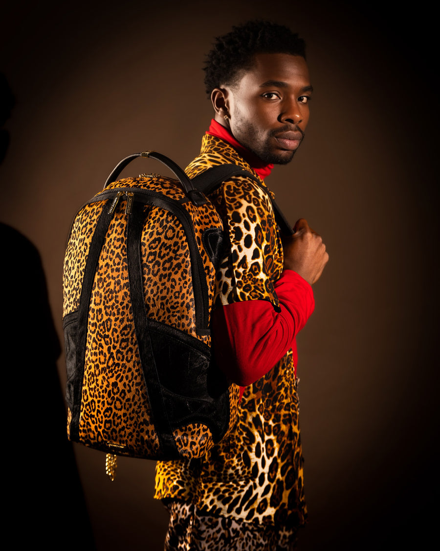 SPRAYGROUND® BACKPACK A.I.8 AFRICAN INTELLIGENCE LEOPARD FUR SHARK BACKPACK