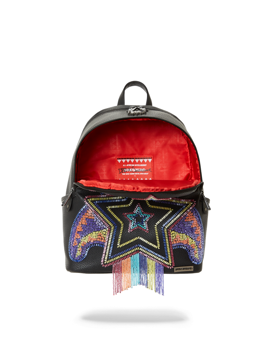 SPRAYGROUND® BACKPACK STAR RACER A.I.7 SANDFLOWER COLLAB BEADED SAVAGE BACKPACK