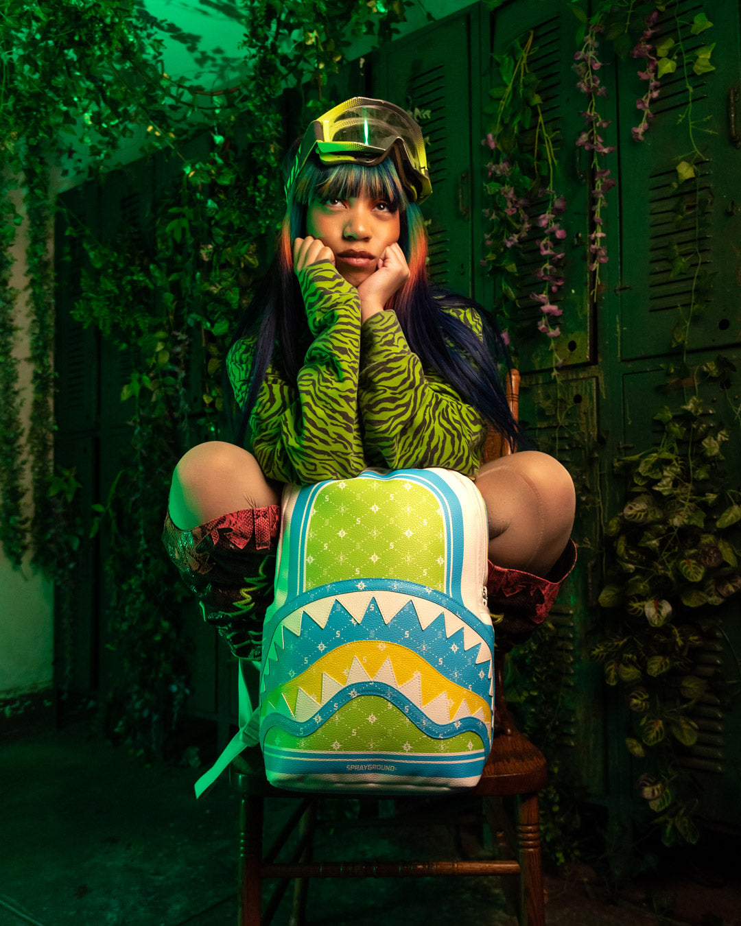 Green sprayground backpack Clearance