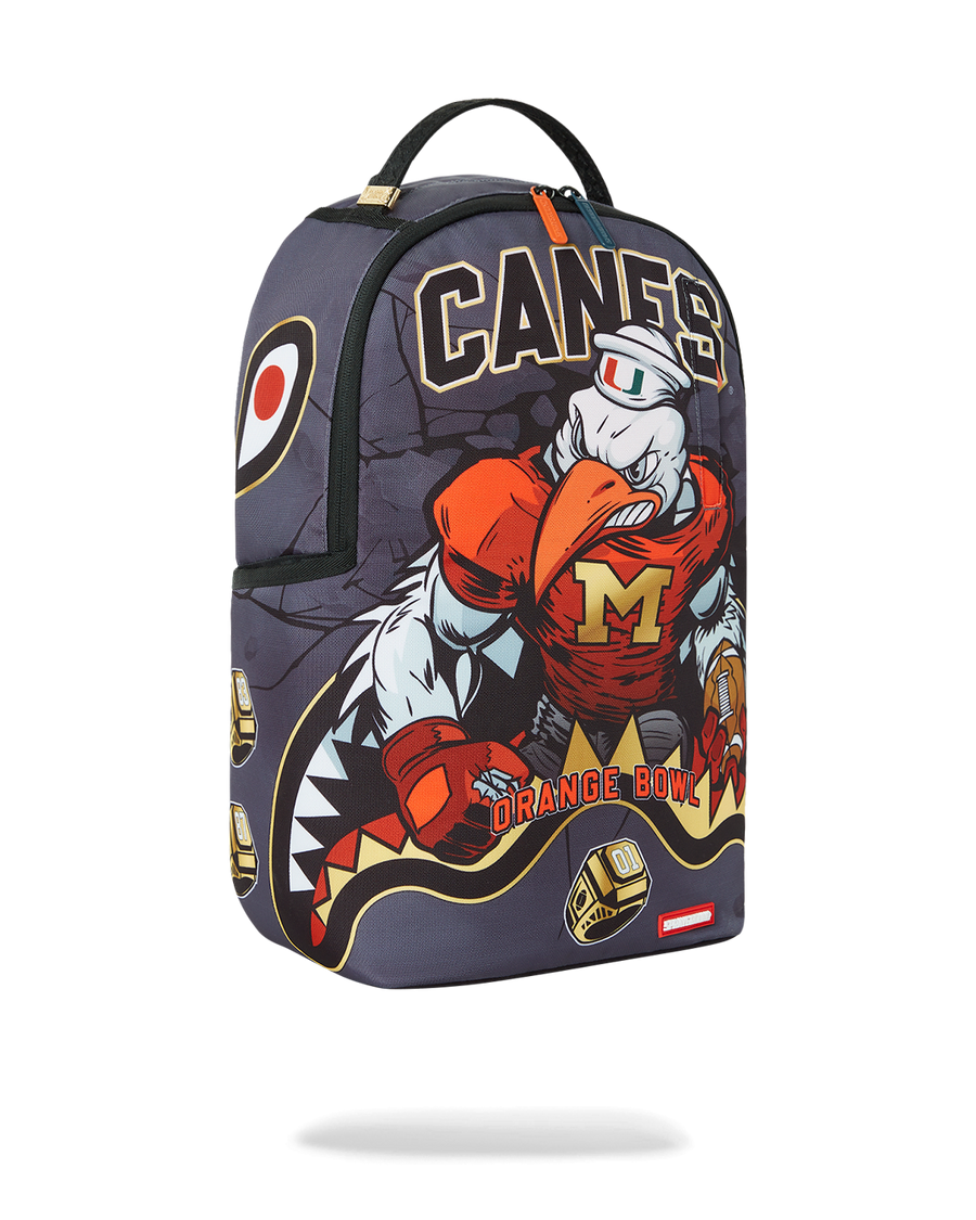 SPRAYGROUND® BACKPACK CANES MUSCLE UNIVERSITY OF MIAMI BACKPACK (WITH WARREN SAPP)