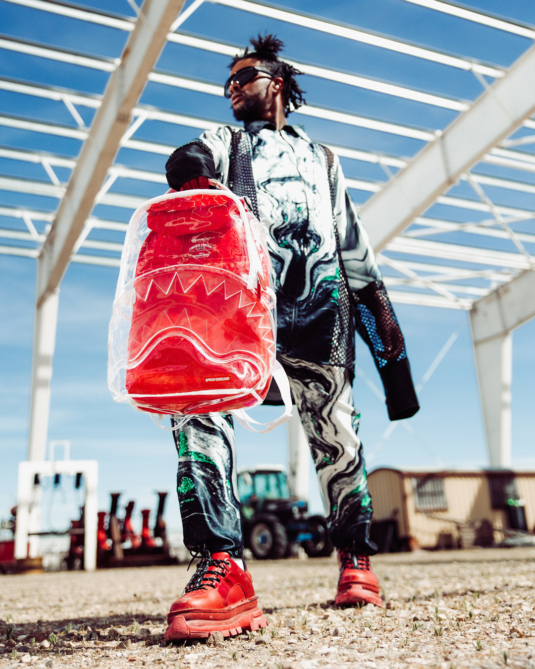 Sprayground Sharks In Paris In NY Backpack