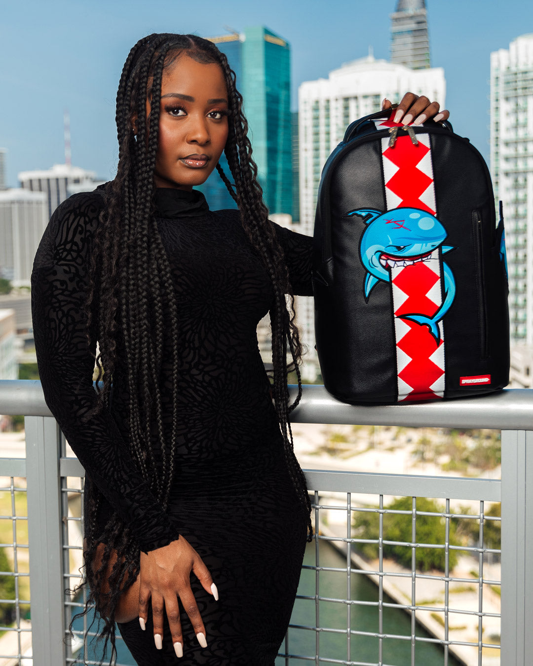 Sprayground All Chewed Up Backpack Black Blue Red $100.00 – FCS