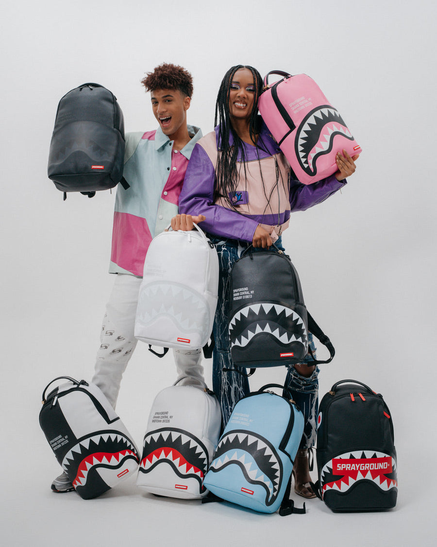 SPRAYGROUND® BACKPACK SHARK CENTRAL SPLIT BACKPACK BLK/WHT (DLXV)