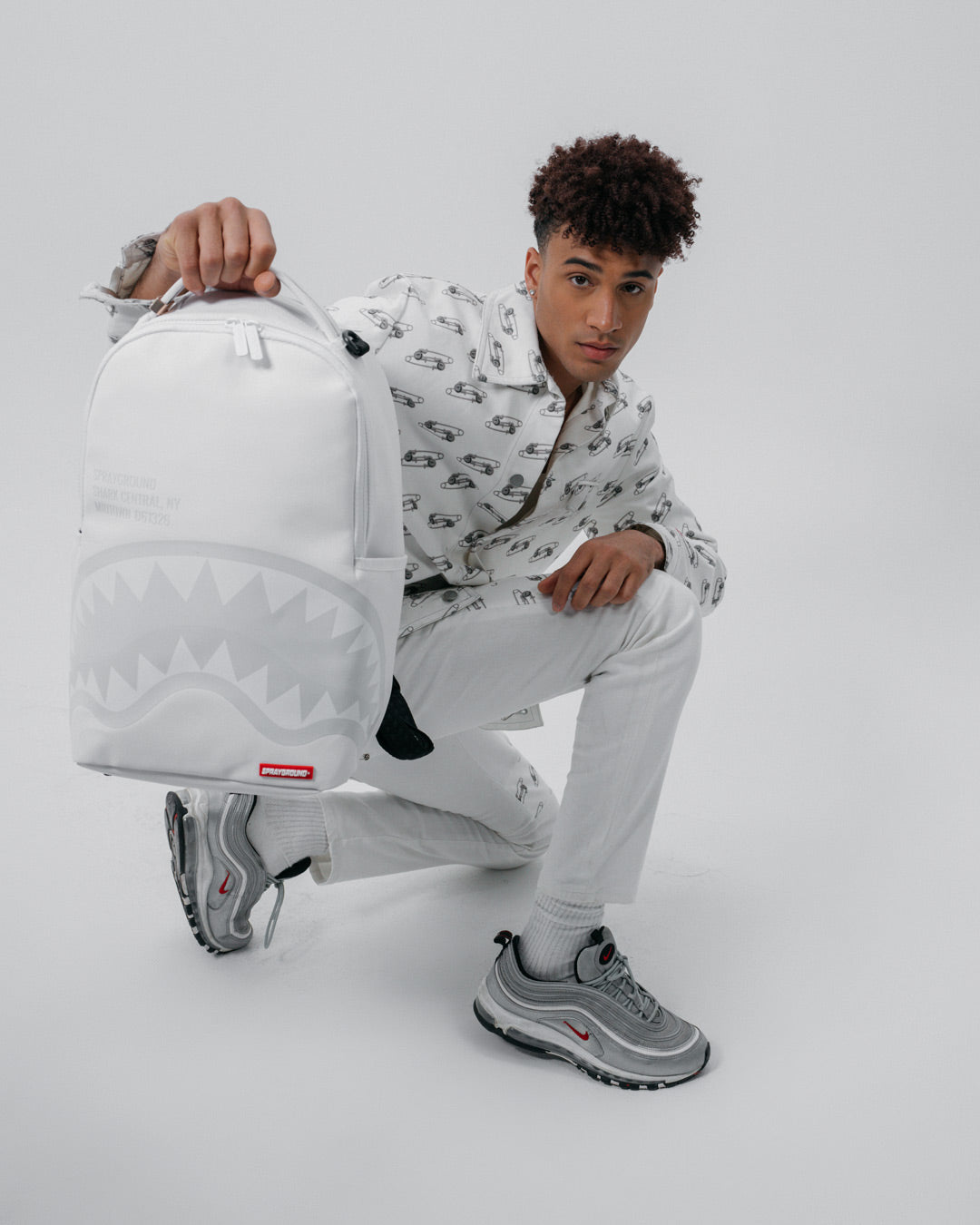 SPRAYGROUND® BACKPACK SHARK CENTRAL BACKPACK WHT/WHT (DLXV)