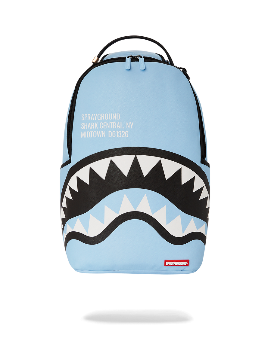 Sprayground blue shark backpack deals