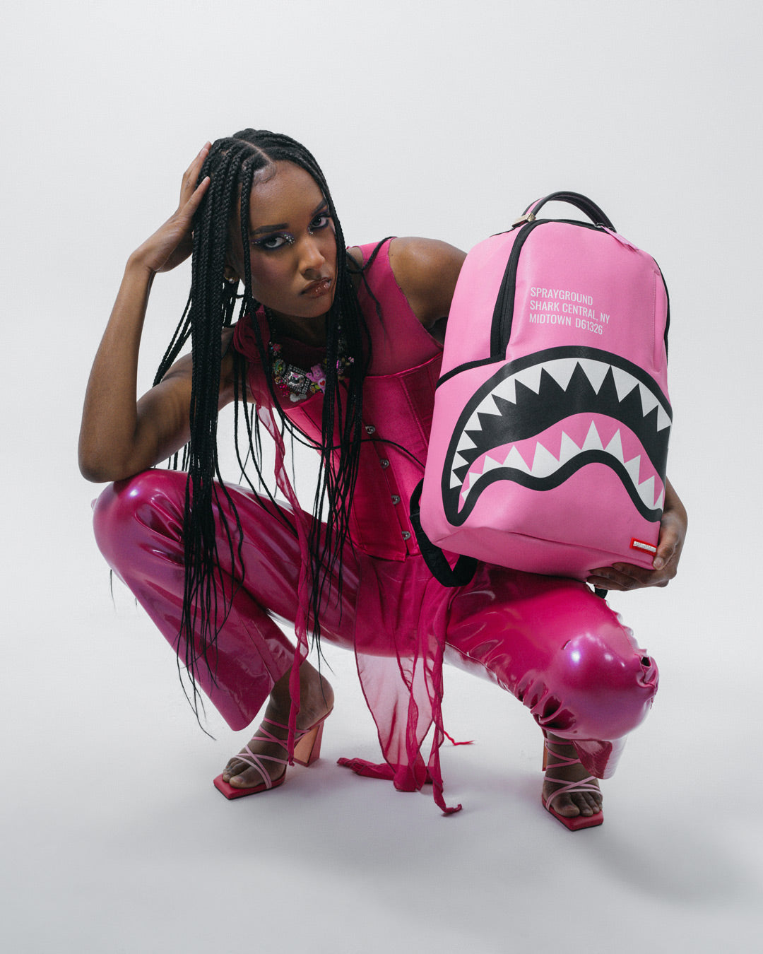 Sprayground Rebel Pink Dlxsvf Backpack Shark Paris Black