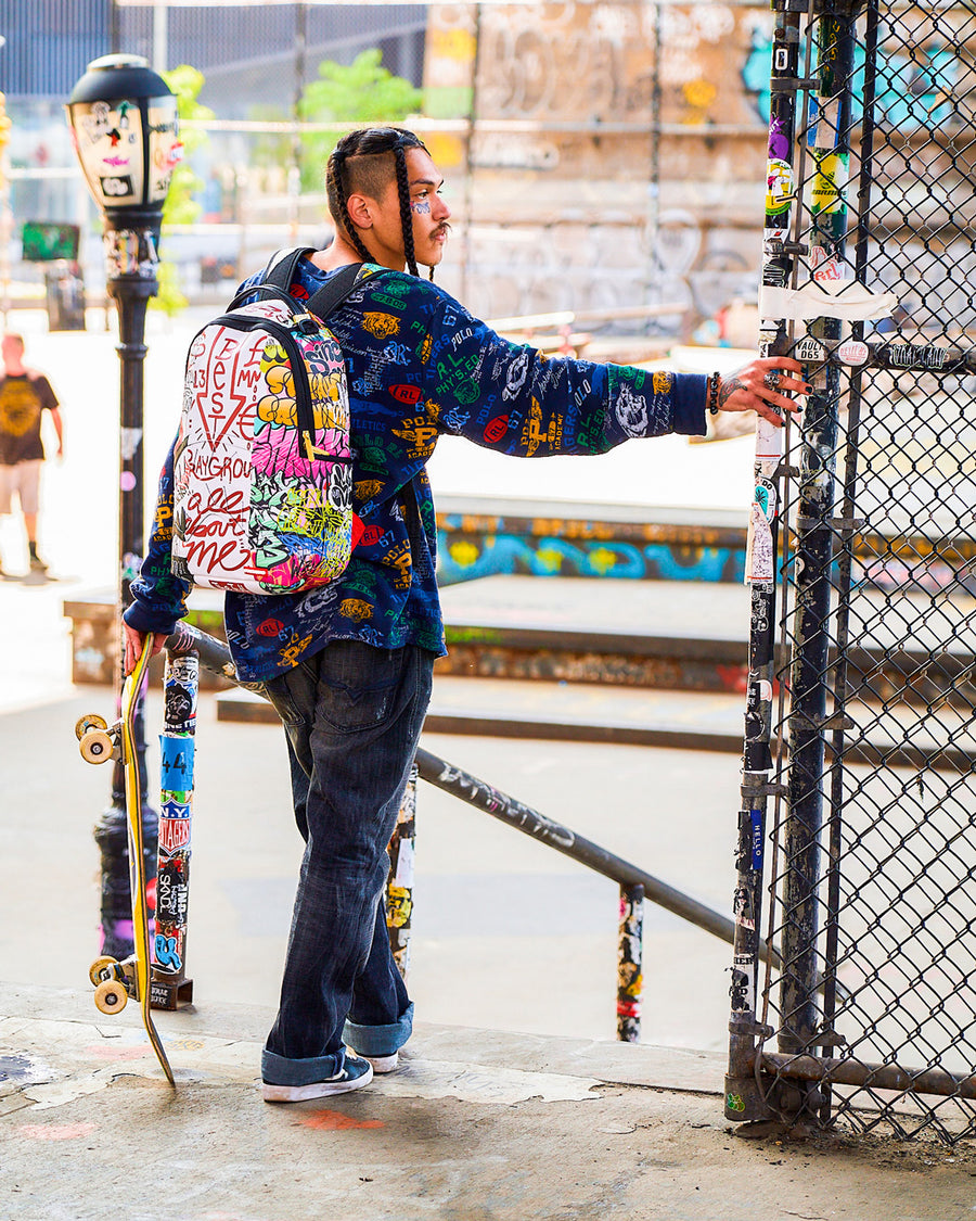 SPRAYGROUND® BACKPACK TRI-SPLIT GRAFFITI BACKPACK (DLXV)