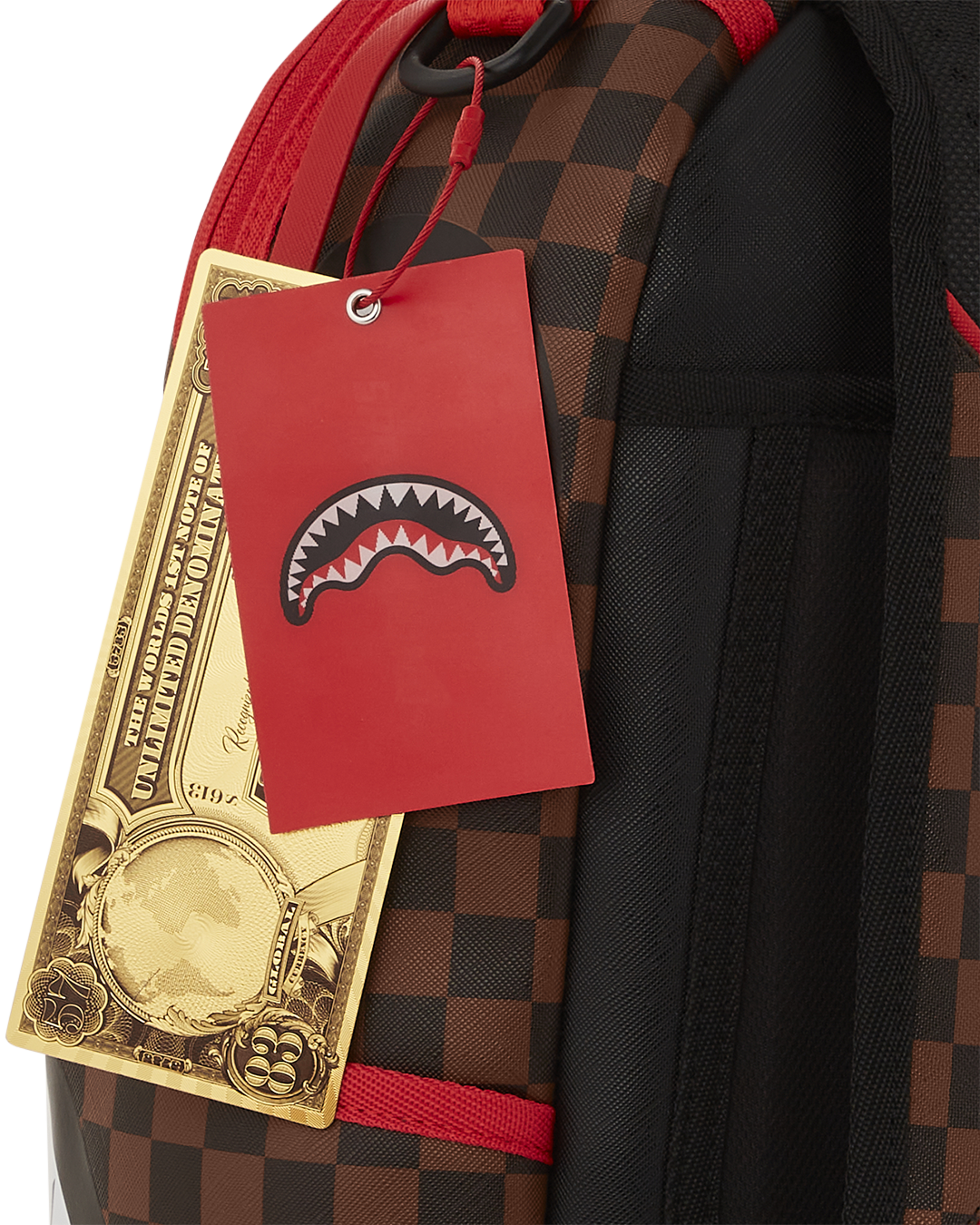 Sprayground Sharks in Paris Gold Rivet Polaris Savage Backpack