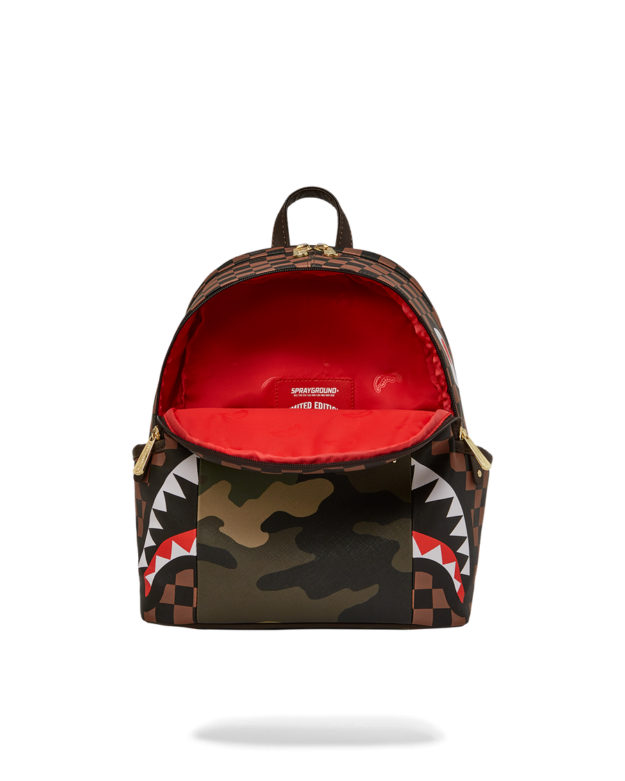 EXTERIOR GOLD ZIP POCKET SHARKS IN PARIS DUFFLE – SPRAYGROUND®