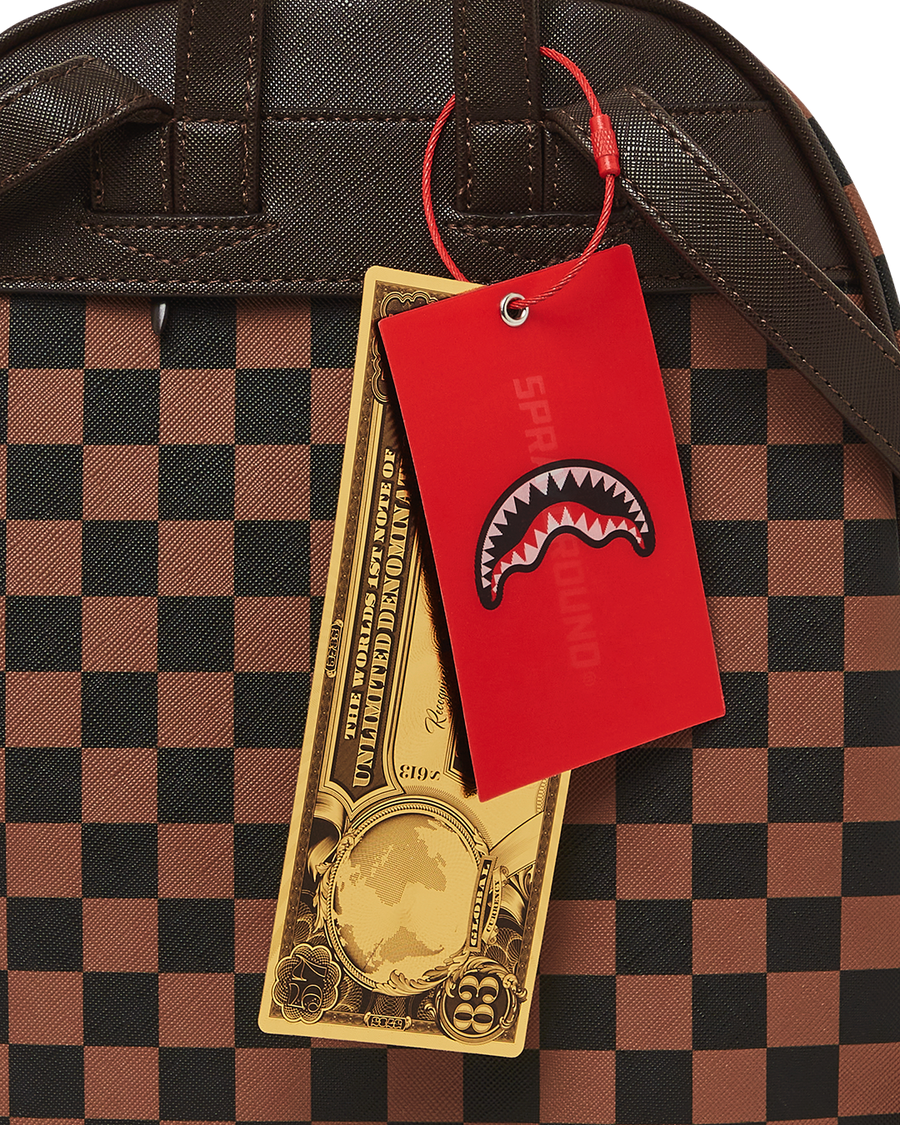 SPRAYGROUND® BACKPACK EXTERIOR GOLD ZIP POCKET SHARKS IN PARIS SAVAGE BACKPACK