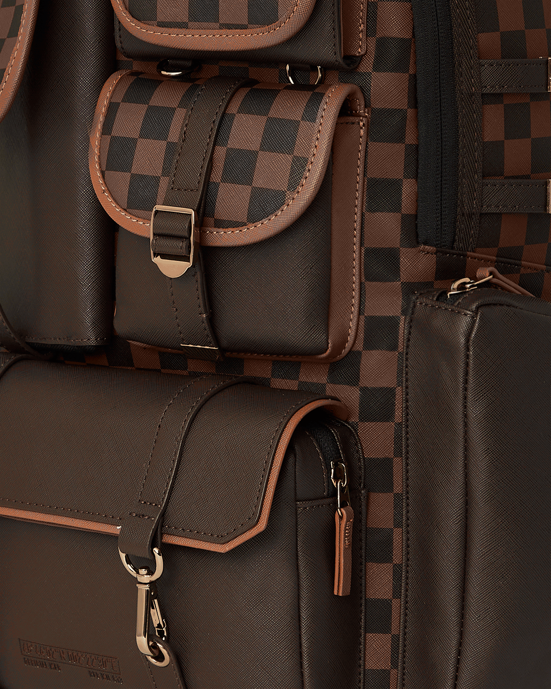 Bags, Brown Checkered Backpack