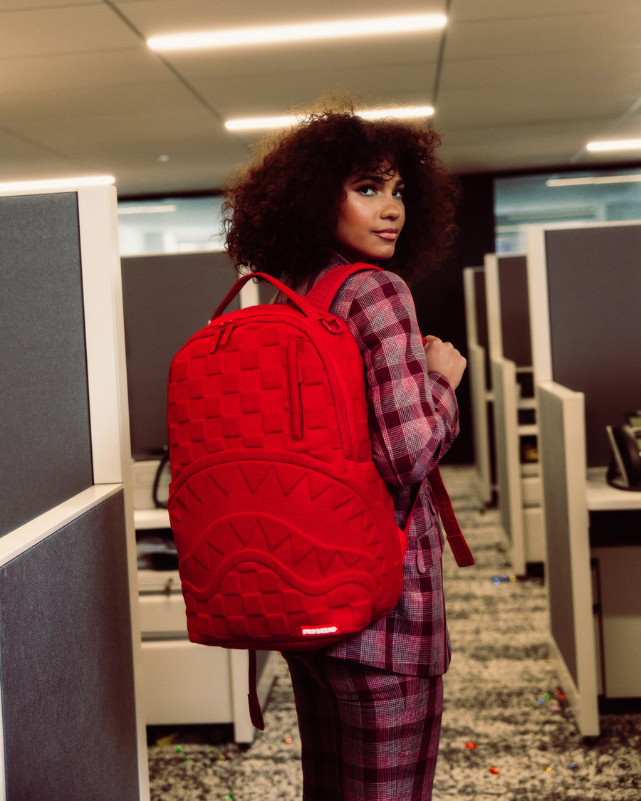 SPRAYGROUND® BACKPACK RED CHECKERED FLOCK BACKPACK