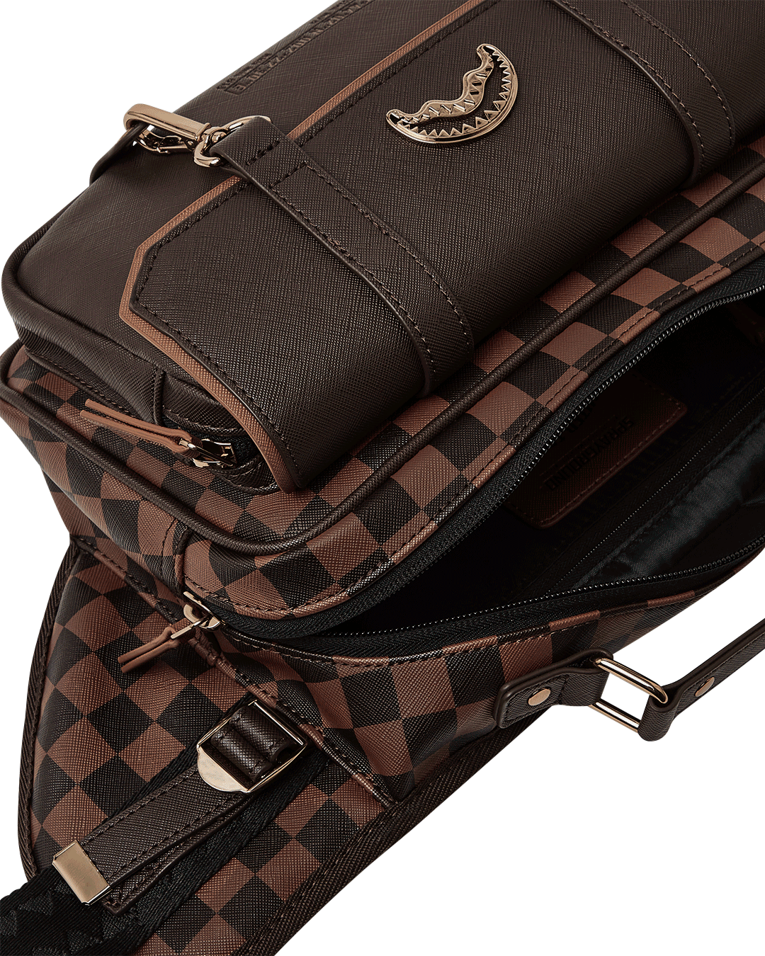 SPRAYGROUND® CROSS BODY SPECIAL OPS BROWN CHECKERED CARGO CROSSBODY