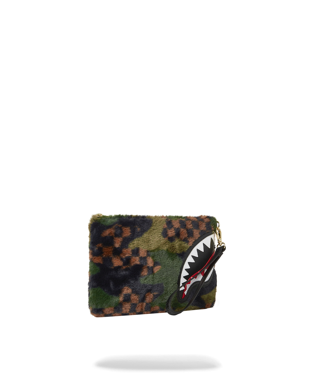 SPRAYGROUND® POUCHETTE 3AM GREEN FURR CROSSOVER CLUTCH