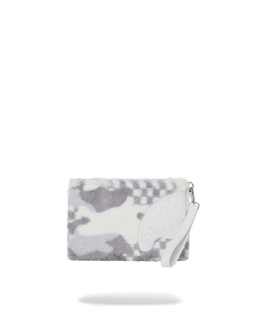 SPRAYGROUND® POUCHETTE WHITE 3AM FURR CROSSOVER CLUTCH