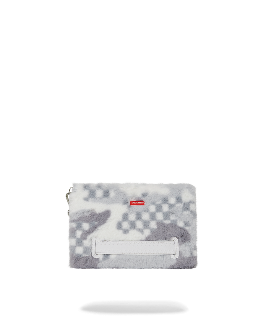 SPRAYGROUND® POUCHETTE WHITE 3AM FURR CROSSOVER CLUTCH