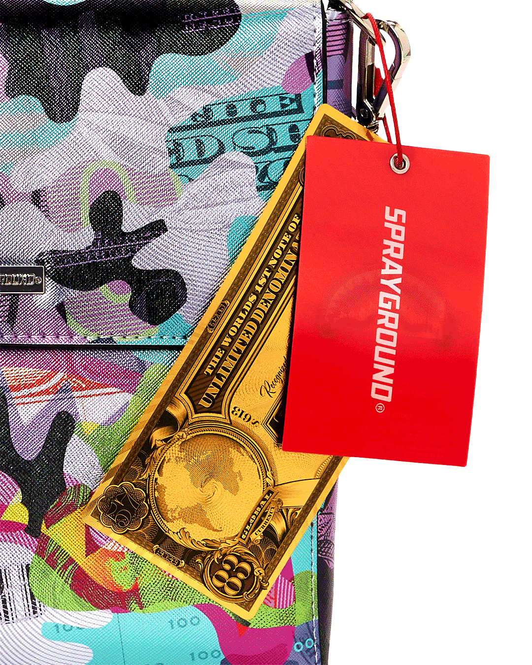 SPRAYGROUND® SLING NEON CAMO MONEY MESSENGER SLING BAG