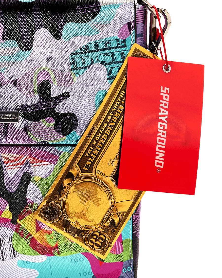 SPRAYGROUND® SLING NEON CAMO MONEY MESSENGER SLING BAG