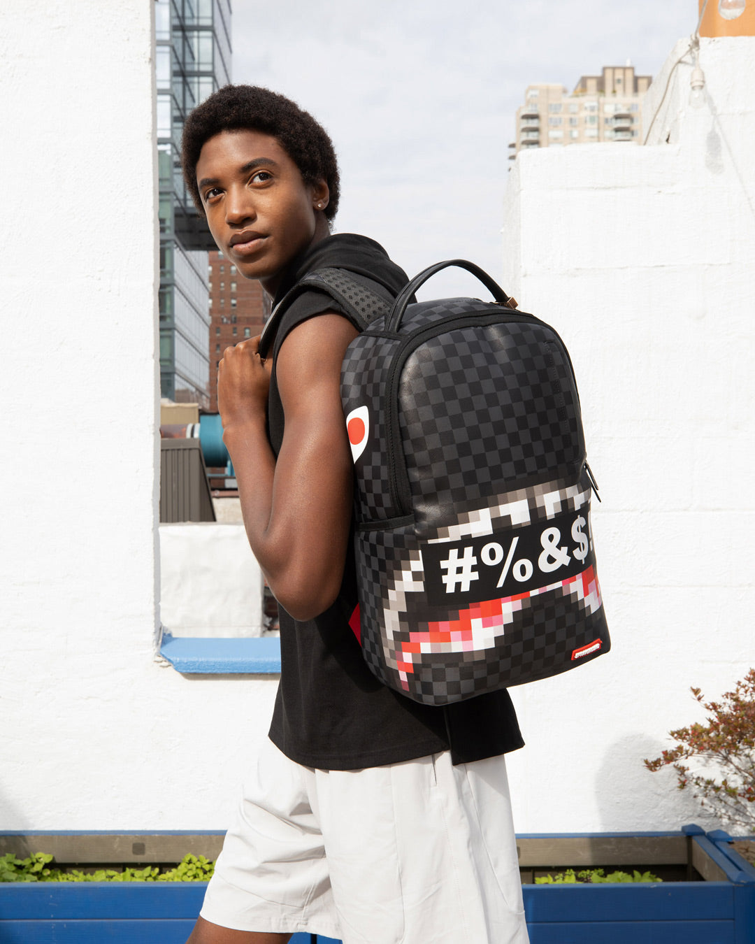 WHAT THE BEEP SHARK BACKPACK SPRAYGROUND WHAT THE BEEP SHARK BACKPACK SPRAYGROUND