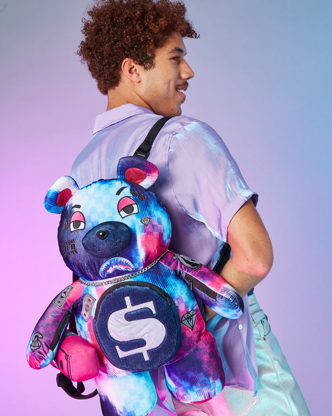 SPRAYGROUND® BACKPACK TYE CHECK MONEYBEAR TEDDYBEAR BACKPACK