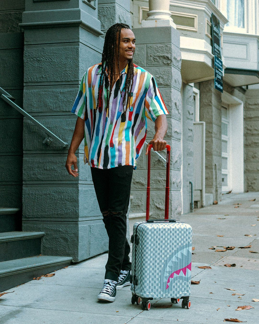 SPRAYGROUND® LUGGAGE ROSE ALL DAY LA PALAIS SHARKNAUTICS HARDSHELL CARRY-ON LUGGAGE