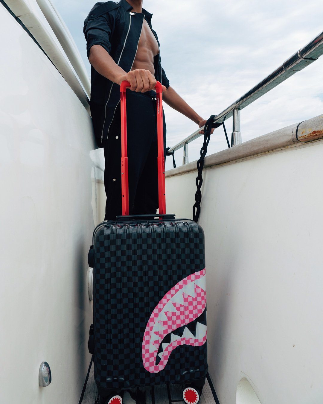 SPRAYGROUND® LUGGAGE SHARKS IN CANDY CARRY-ON LUGGAGE