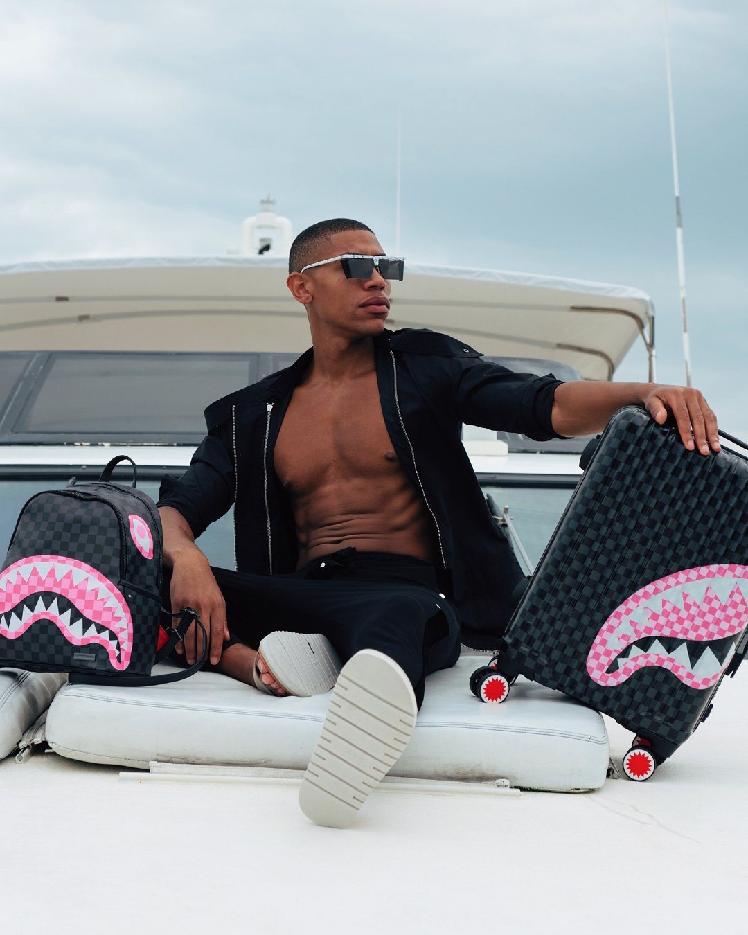 SPRAYGROUND® LUGGAGE SHARKS IN CANDY CARRY-ON LUGGAGE