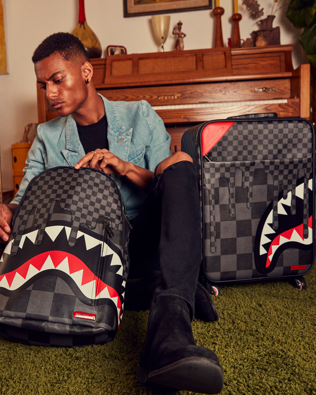 SPRAYGROUND® LUGGAGE XTC GREY SHARKS IN PARIS JETSETTER CARRY-ON LUGGAGE