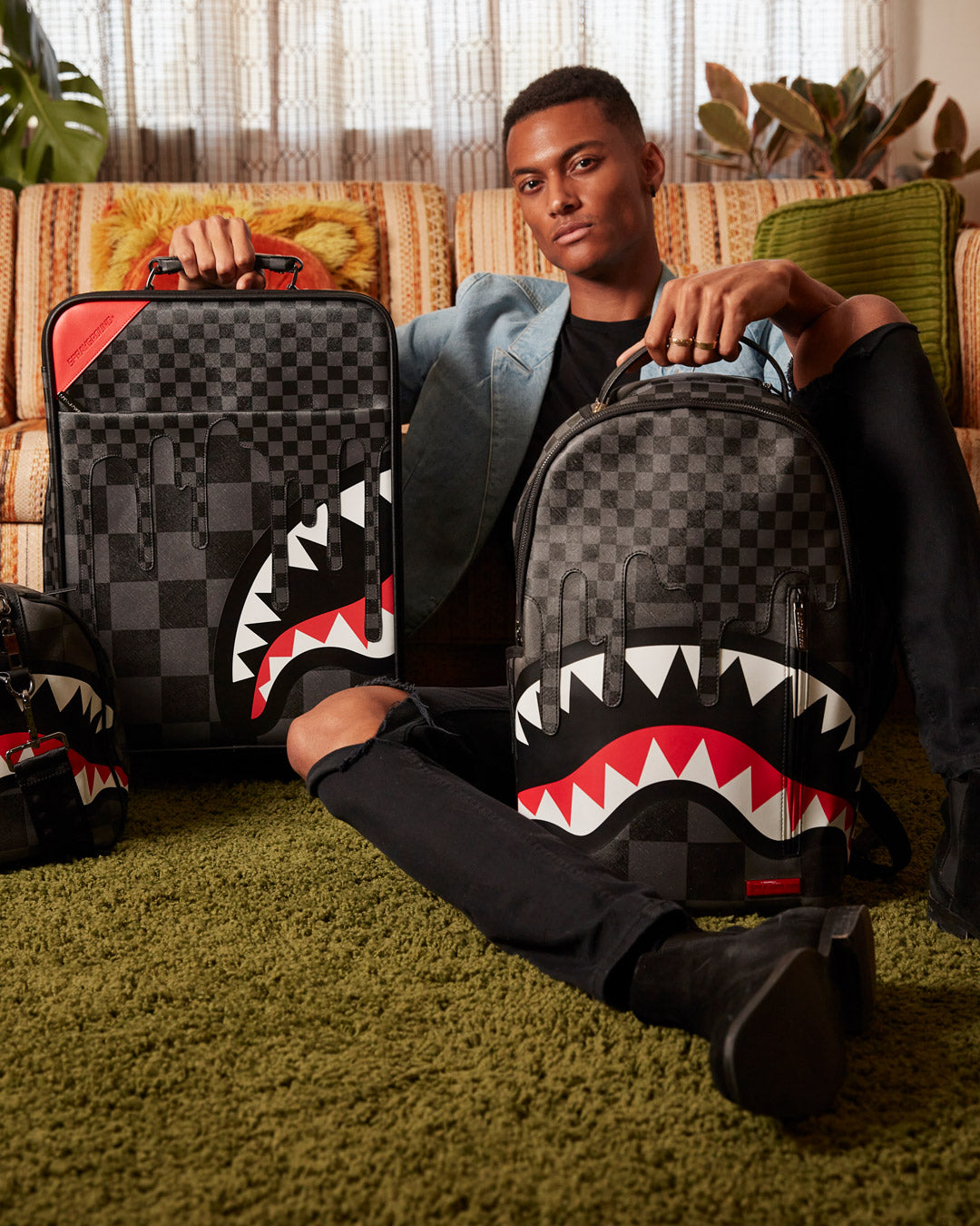 SPRAYGROUND® LUGGAGE XTC GREY SHARKS IN PARIS JETSETTER CARRY-ON LUGGAGE