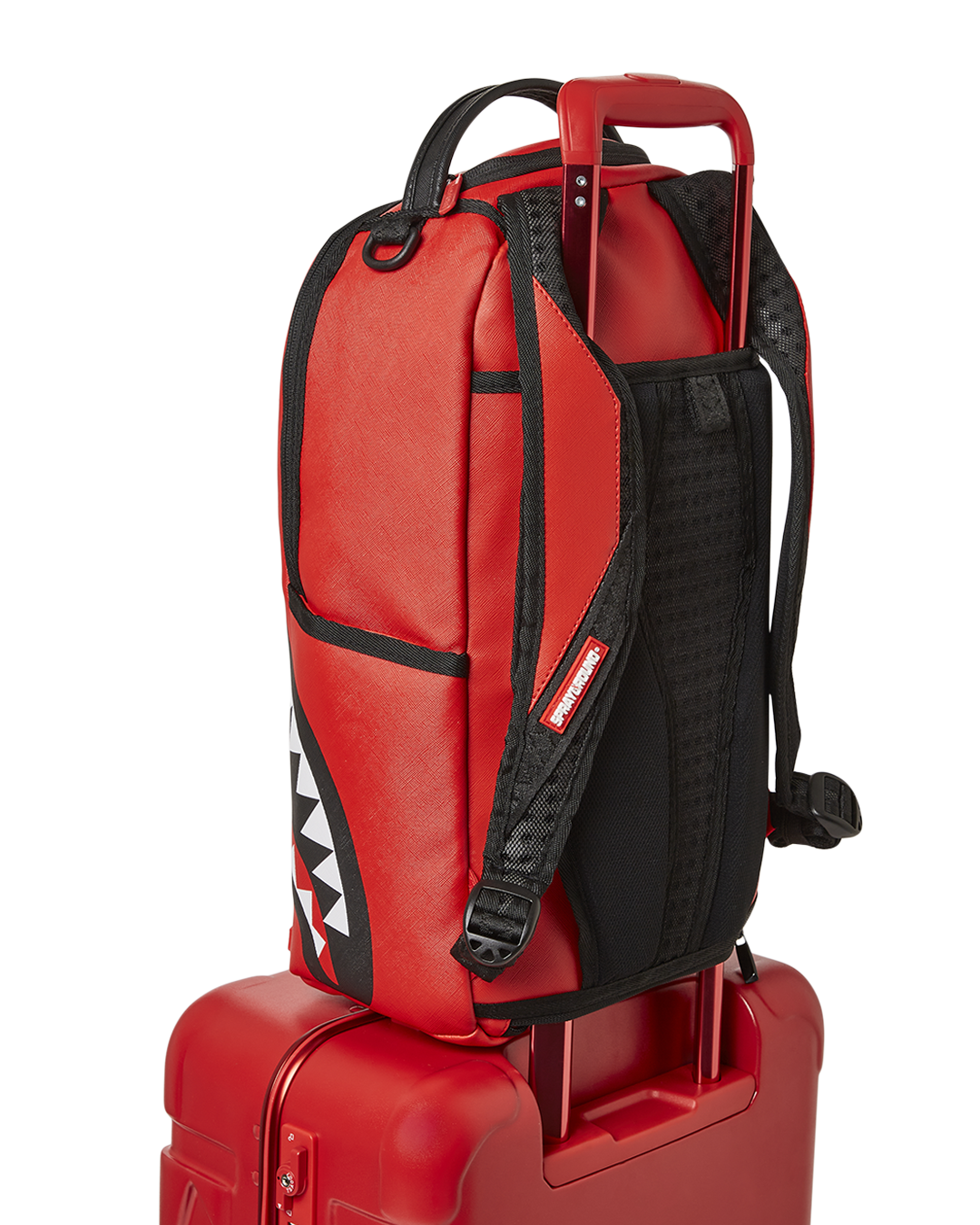 SPRAYGROUND® LUGGAGE MOLDED SHARKITECTURE RED HARDSHELL CARRY-ON LUGGAGE