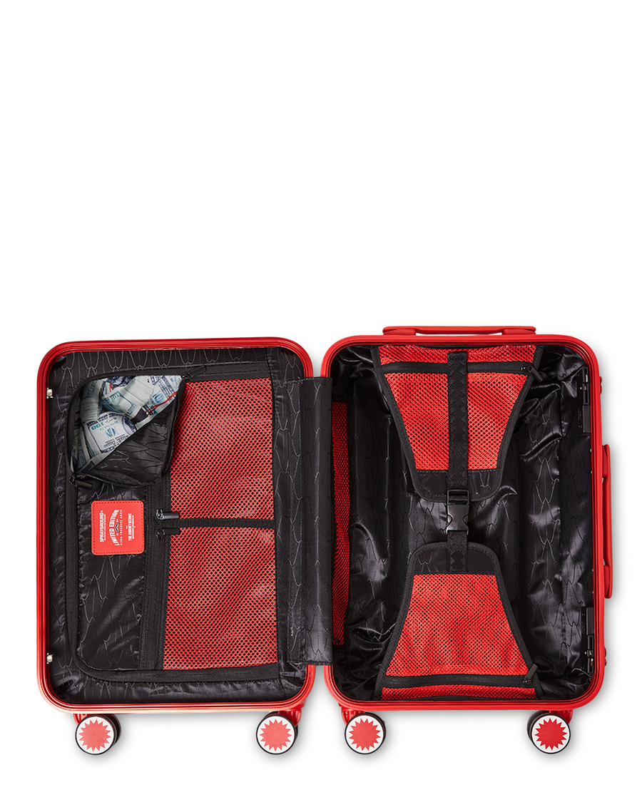 SPRAYGROUND® LUGGAGE MOLDED SHARKITECTURE RED HARDSHELL CARRY-ON LUGGAGE