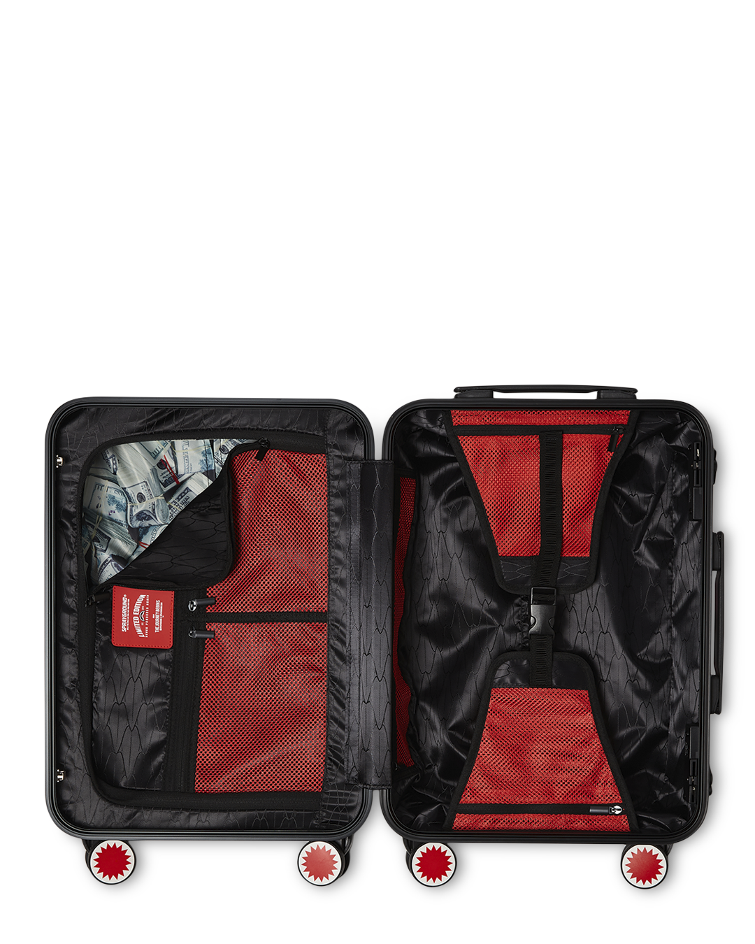 SPRAYGROUND® LUGGAGE MOLDED SHARKITECTURE BLACK HARDSHELL CARRY-ON LUGGAGE